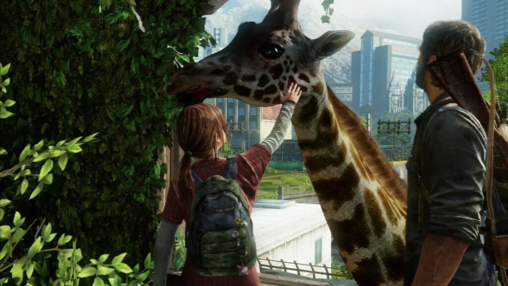 Imagem de The Last of Us - Cena da Girafa Joel e Ellie