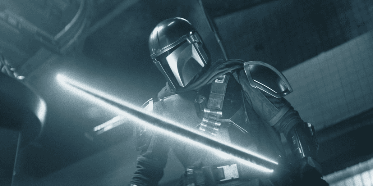 The Mandalorian e o sabre de luz preto