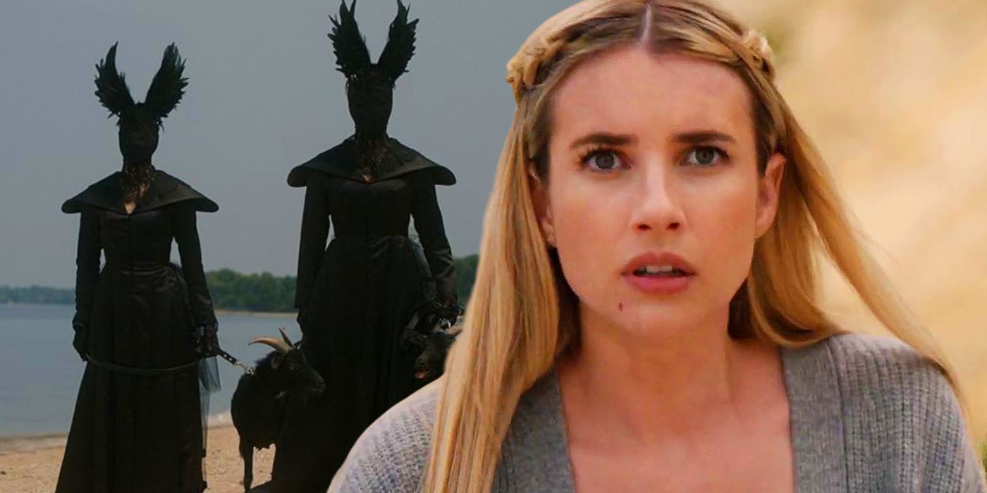 Mulheres de preto com Emma Roberts na 12ª temporada de American Horror Story