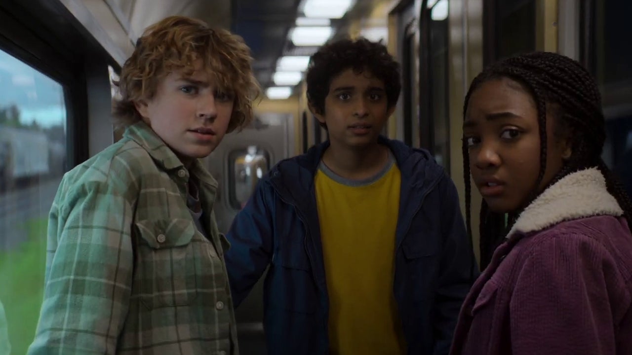 Percy Jackson, Annabeth e Grover em imagem da série do Disney+