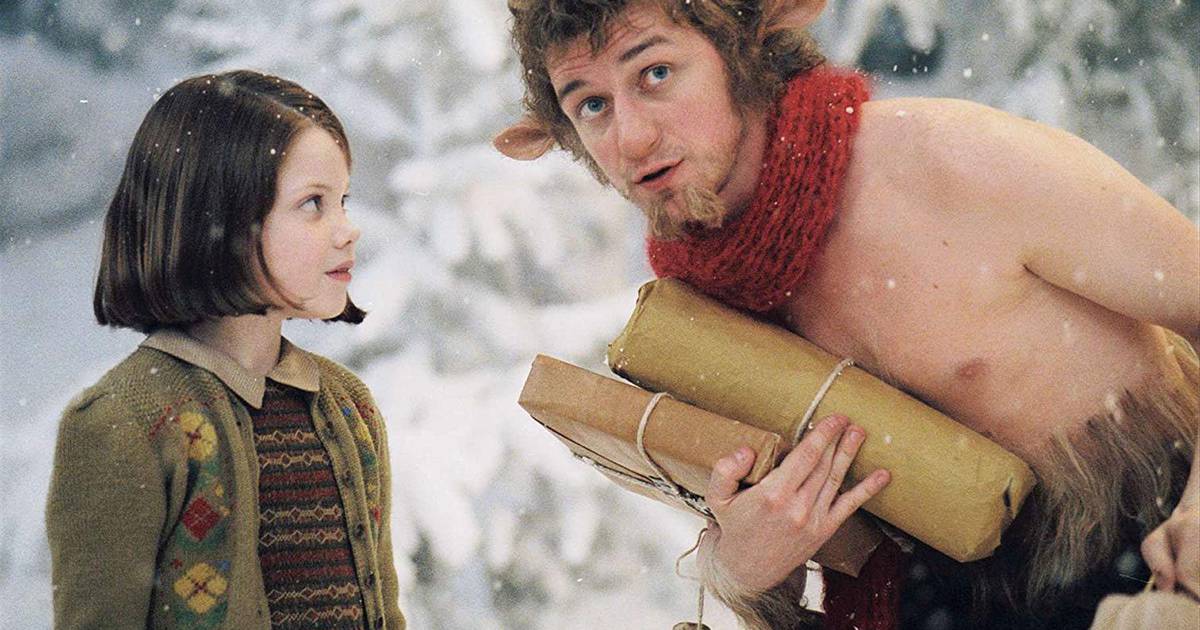 Lúcia e Sr. Tumnus em As Crônicas de Nárnia O Leão, A Feiticeira e o Guarda Roupa