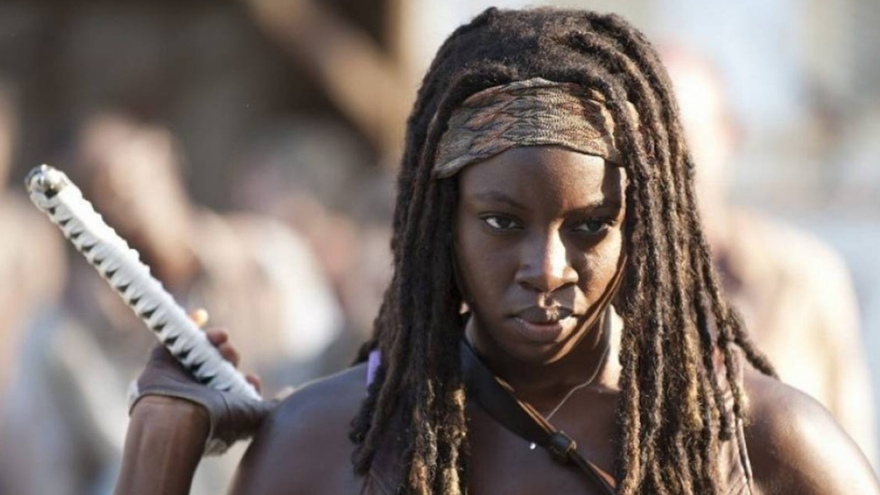 Imagem da atriz Danai Gurira em The Walking Dead