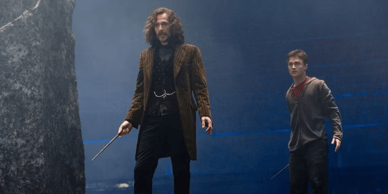 Imagem de Sirius Black e Harry Potter em Harry Potter e o Enigma do Príncipe