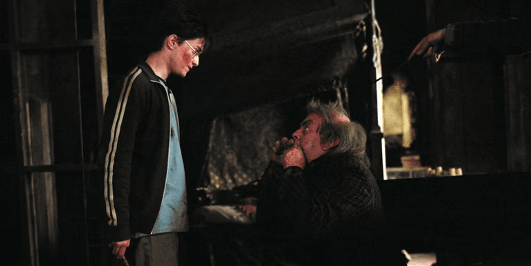 Imagem de Harry enfrentando Pettigrew em Harry Potter e o Prisioneiro de Azkaban