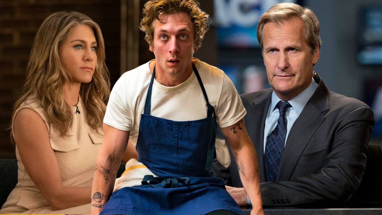 Imagem das séries The Morning Show e The Newsroom e O Urso